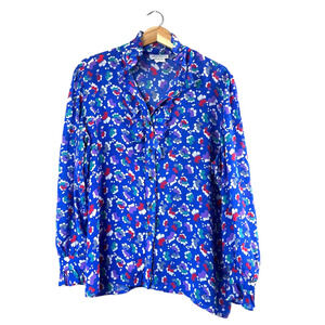Women's Blue Vintage Lucky Winner Blouse L